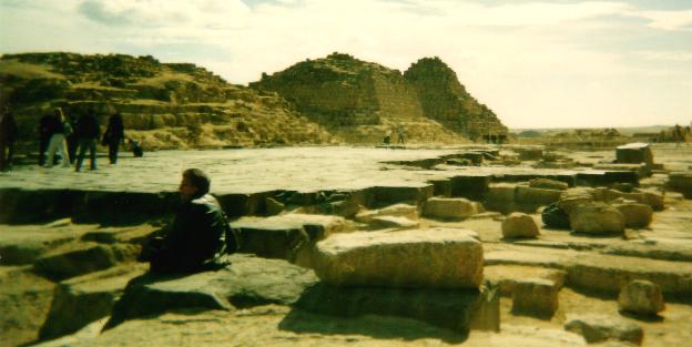 The basalt floor of the once mighty Mortuary Temple of Khufu