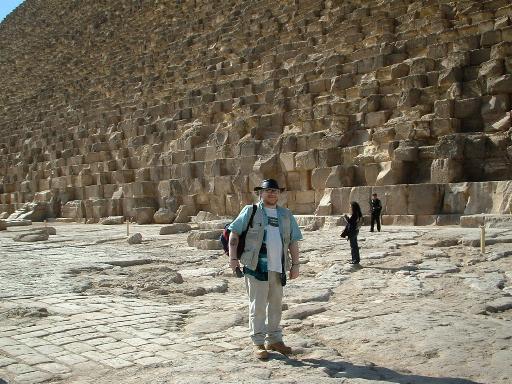 Steve standing beside the Great Pyramid